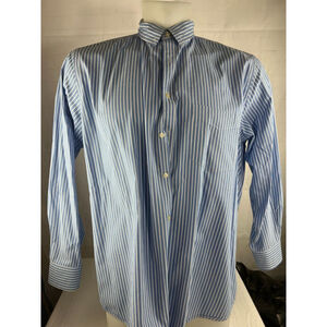 Men’s Club Room Striped Long Sleeve Button Up Dress Shirt Size 2XLT Blue White